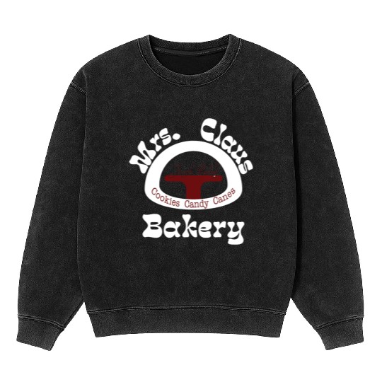 Christmas Mineral Wash Sweatshirts, Mrs. Claus Bakery Mineral Wash Sweatshirts,