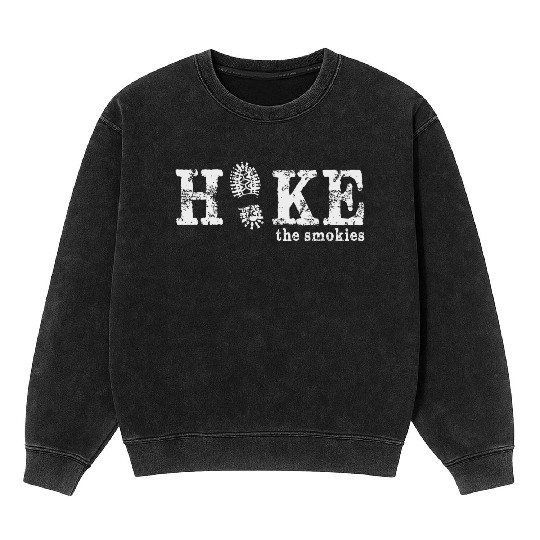 Hike The Great Smoky Mountains Mineral Wash Sweatshirts
