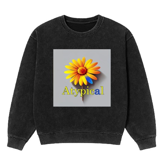 Colorful flower, atypical or neurodivergent Mineral Wash Sweatshirts