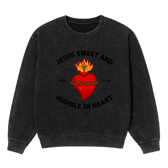Sacred Heart of Jesus Mineral Wash Sweatshirts