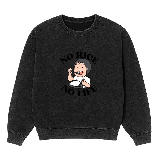 NO RICE NO LIFE Rice Life Mineral Wash Sweatshirts