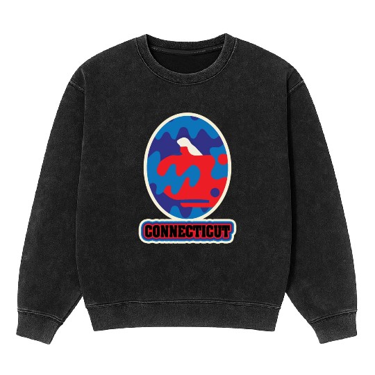 US States CONNECTICUT Mineral Wash Sweatshirts