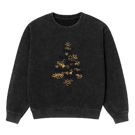 Christian Christmas Tree Family Holiday Church Mineral Wash Sweatshirts