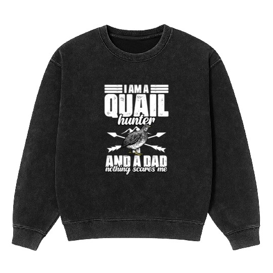Funny Quail Hunting Hobby Northern Bobwhite Quail Mineral Wash Sweatshirts