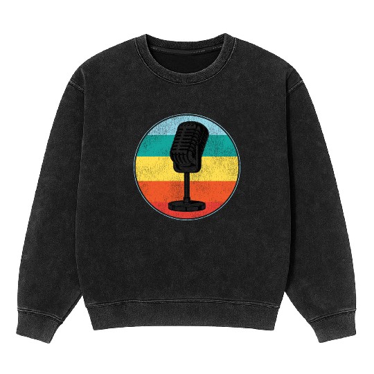 Karaoke Singer Microphone Vocalist Mineral Wash Sweatshirts