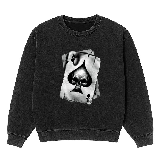Ace of Skulls Death Cards Vietnam Mineral Wash Sweatshirts