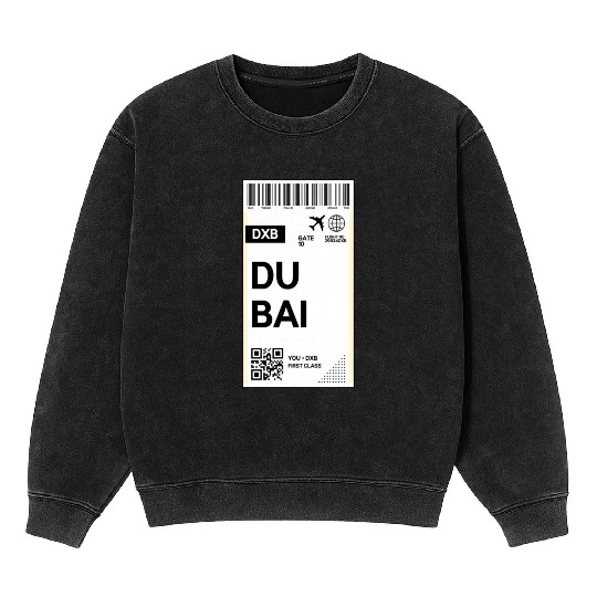 Destination Dubai Airport Travel pass Mineral Wash Sweatshirts