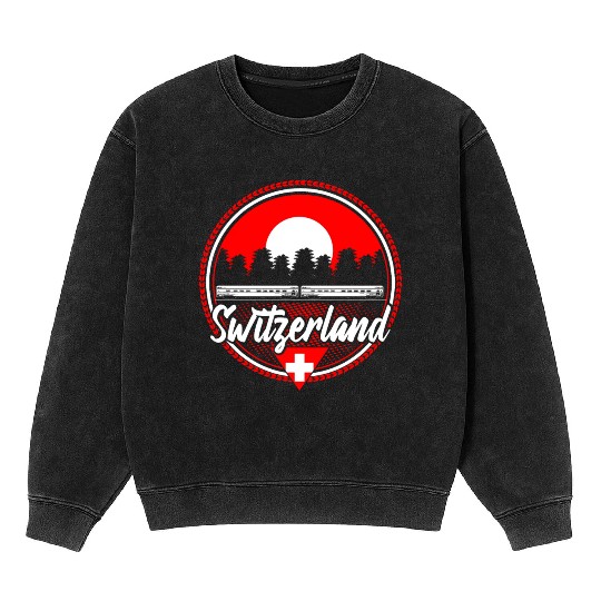 Switzerland Mountains State Gift Idea Mineral Wash Sweatshirts