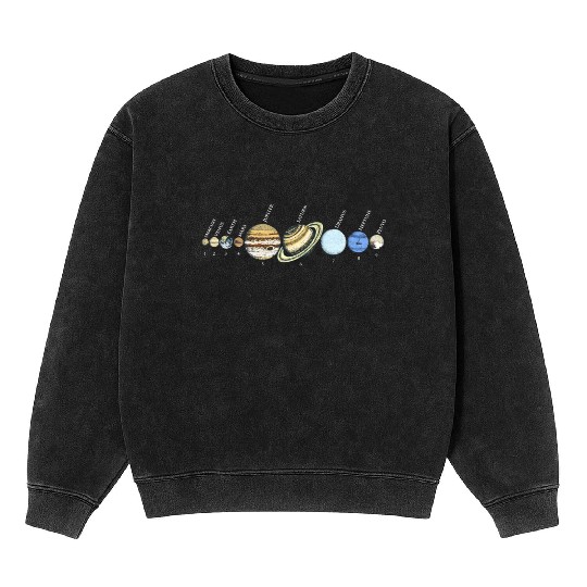 Solar System Astrophysic Planets, Solar System Mineral Wash Sweatshirts