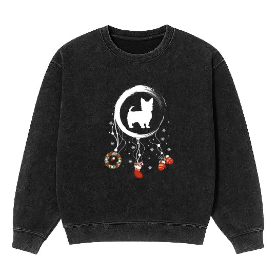 dog dreamcatcher Christmas Yorkshire Terrier Mineral Wash Sweatshirts