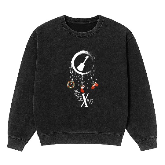 musical instrument dreamcatcher Christmas Ukulele Mineral Wash Sweatshirts
