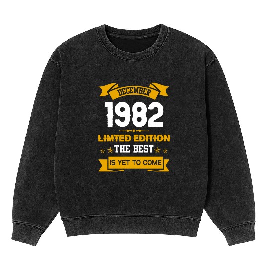 December 1982 Birthday Surprise Mineral Wash Sweatshirts
