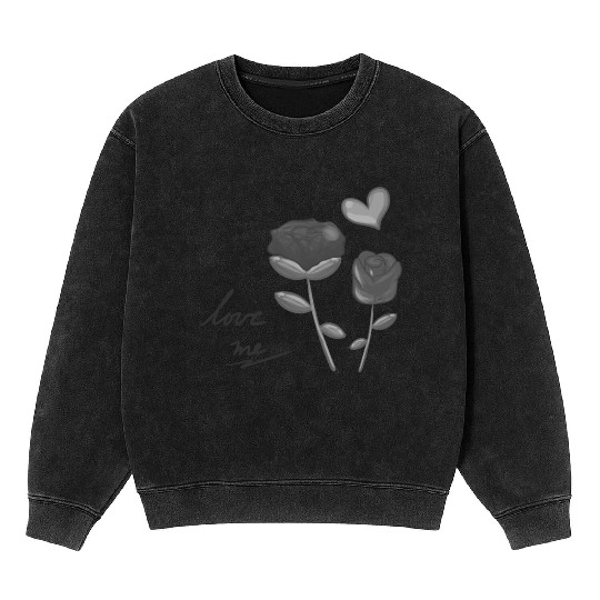 two flowers nature plant flower grey Mineral Wash Sweatshirts