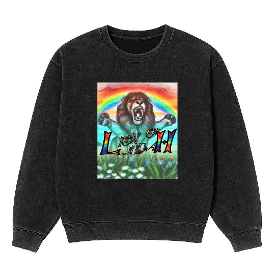 lion of judah Mineral Wash Sweatshirts