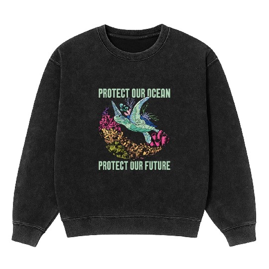 Marine Biology Protect Our Ocean Loves Marine Life Mineral Wash Sweatshirts