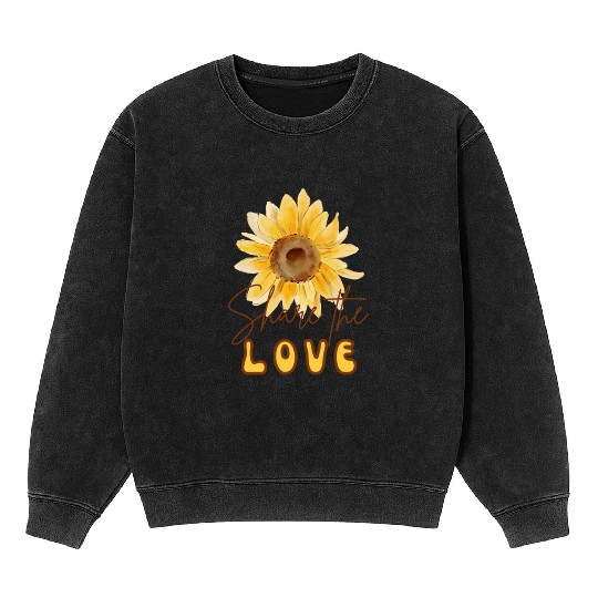 Share The Love Sunflower Mineral Wash Sweatshirts