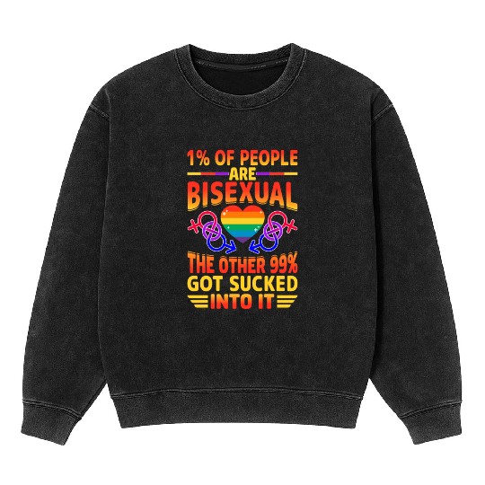Bisexual Pride Bi LGBTQ Bisexuality Queer Rainbow Mineral Wash Sweatshirts