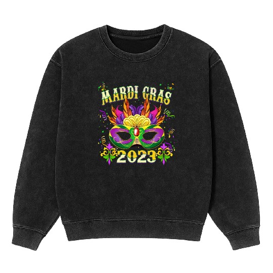 New Orleans Mardi Gras Festival 2023 Mineral Wash Sweatshirts
