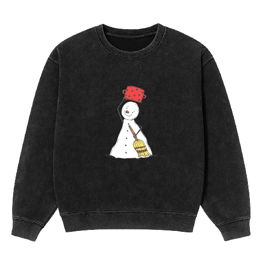 funny snowman with mustache and carrot Mineral Wash Sweatshirts