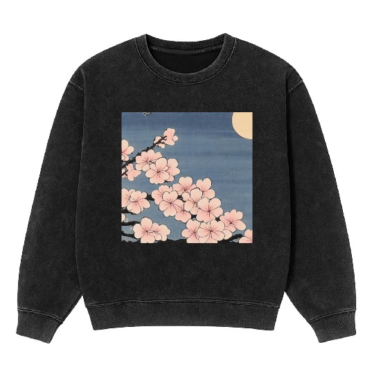 Ukiyo-e Sakura, Japanese Print Mineral Wash Sweatshirts