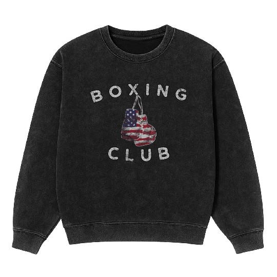 Boxing Club Vintage Us Flag Boxing Gloves Mineral Wash Sweatshirts