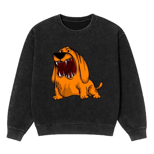 Scary Big Mouth Dog Owners Pet Lover Gift Ideas Mineral Wash Sweatshirts