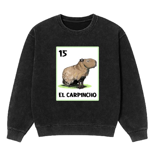 El Carpincho Mexican Capybara Cards Mineral Wash Sweatshirts