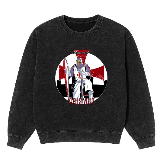 Stand strong and Deus vult Mineral Wash Sweatshirts