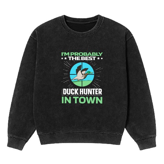 Duck Hunting Funny Mineral Wash Sweatshirts