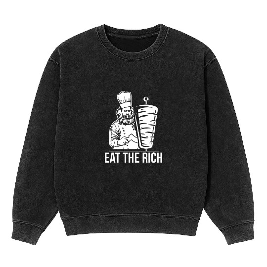 Eat the rich Karl Marx economist Mineral Wash Sweatshirts