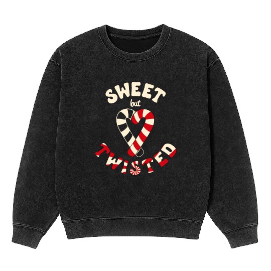 Sweet but twisted candy canes pun Mineral Wash Sweatshirts