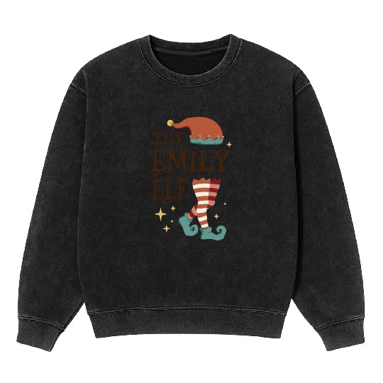 The Emily Elf - Christmas Pajama for Emily Mineral Wash Sweatshirts