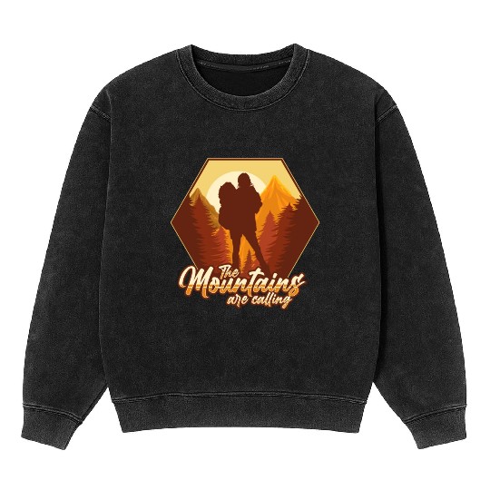 The mountains are calling Mineral Wash Sweatshirts
