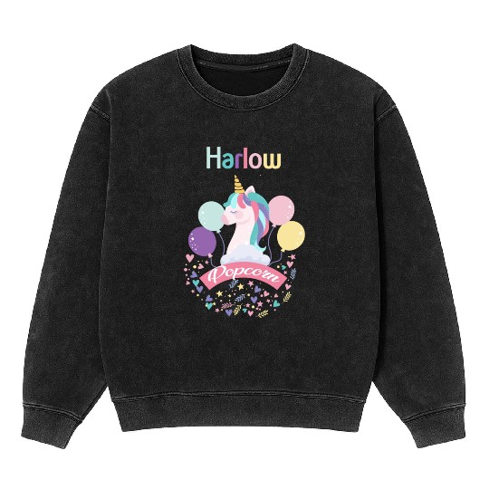 Harlow And Popcorn Merch Popcorn The Pony Mineral Wash Sweatshirts