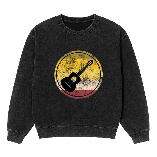 Acoustic Guitar Player Music Musician Guitarist Mineral Wash Sweatshirts