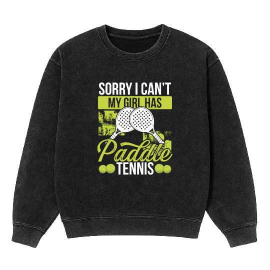 Paddle Tennis Player Match Dad Fathers Day Papa Mineral Wash Sweatshirts