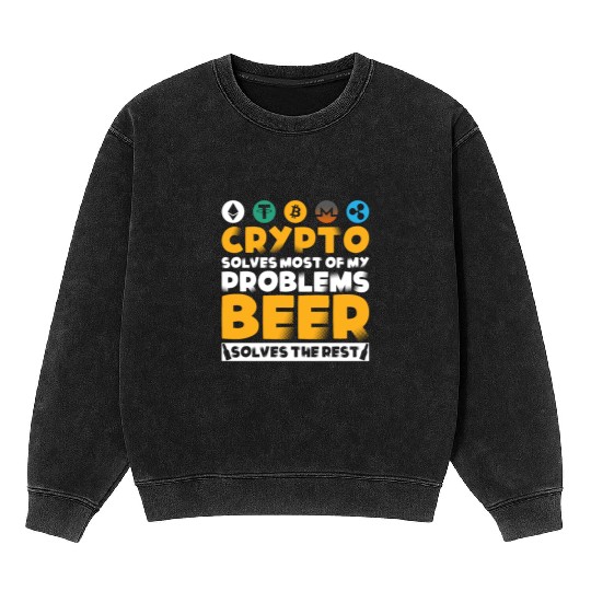 The evolution of money bitcoin btc crypto Mineral Wash Sweatshirts