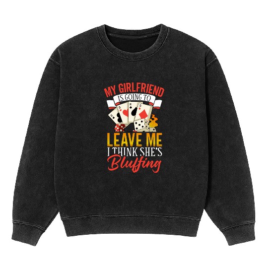 Poker Casino Poker Player Gambling Roulette Gift Mineral Wash Sweatshirts