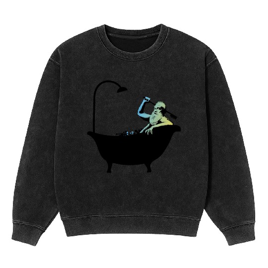 Banksy - Grandpa in the bathtub Mineral Wash Sweatshirts
