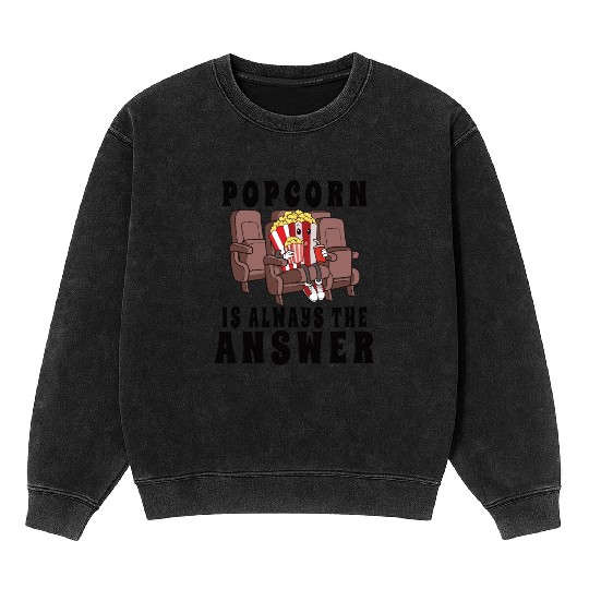 Movie Watching Cinema Popcorn Binge Watching Mineral Wash Sweatshirts
