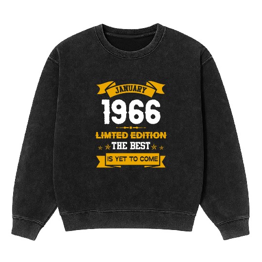 January 1966 Birthday Surprise Mineral Wash Sweatshirts