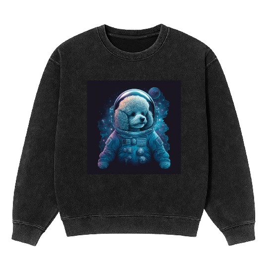 A Poodle In Space Mineral Wash Sweatshirts
