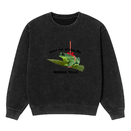 Meet me under the missile toad – mistletoe pun Mineral Wash Sweatshirts