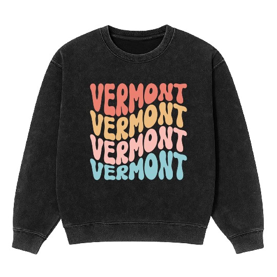 Retro Vermont Use State Mineral Wash Sweatshirts