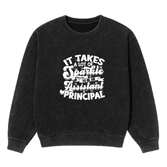 Assistant Principal Back School Teacher Principal Mineral Wash Sweatshirts