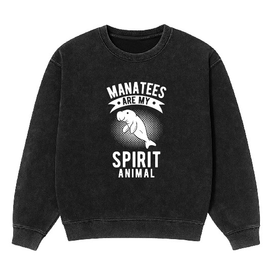 Manatees Are My Spirit Animal His & Her Gift Mineral Wash Sweatshirts