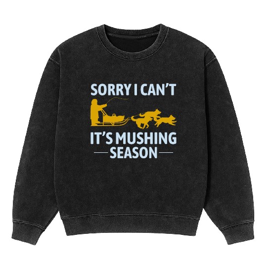 Husky Sledding Sled Dog Racing Alaskan Racers Mineral Wash Sweatshirts