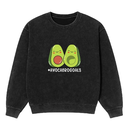 Sibling Big Brother Avocado Goals Hilarious Puns Mineral Wash Sweatshirts