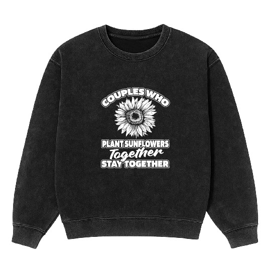 Sunflower Gardening Couple Mineral Wash Sweatshirts