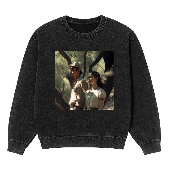 screengrab from a 1920s film scene beautiful Mineral Wash Sweatshirts